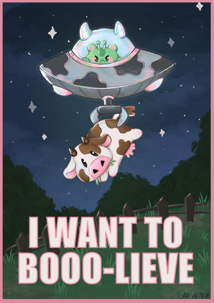 Cow and ufo